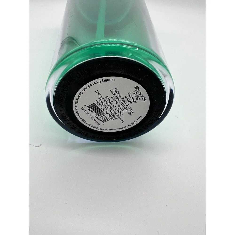 Everyday Living Tumbler Cup 26oz Reusable Plastic Travel Mug with Straw and Lid‎